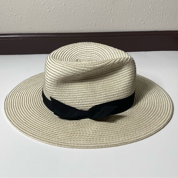Broner Ladies Yacht Club Big Brim Fedora One Size Cream & Black - Picture 4 of 13